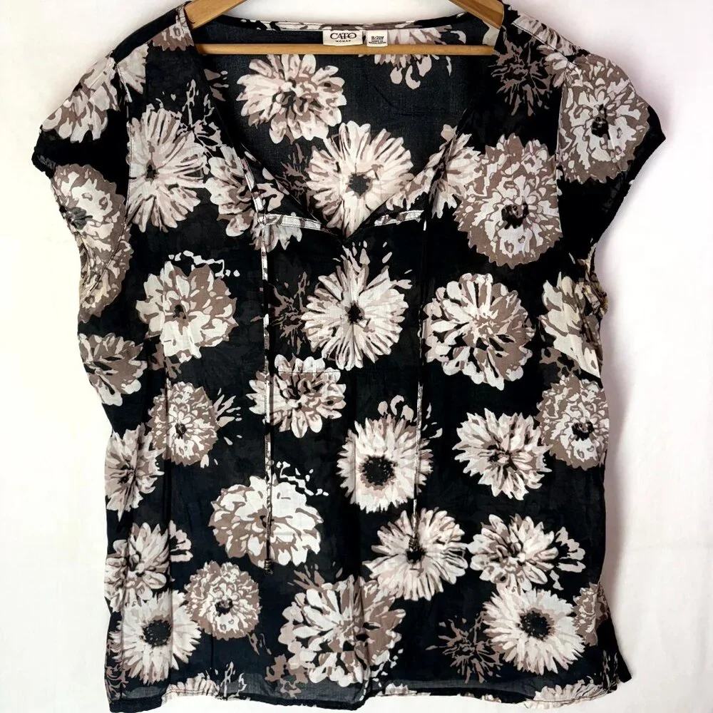 Cato Floral Short Sleeve Blouse - Picture 1 of 6
